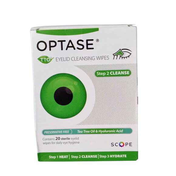 Optase TTO EyeLid Cleansing Wipes 20ct Tea Tree Oil Daily Hygiene NEW EXP 08/24 - Picture 1 of 6